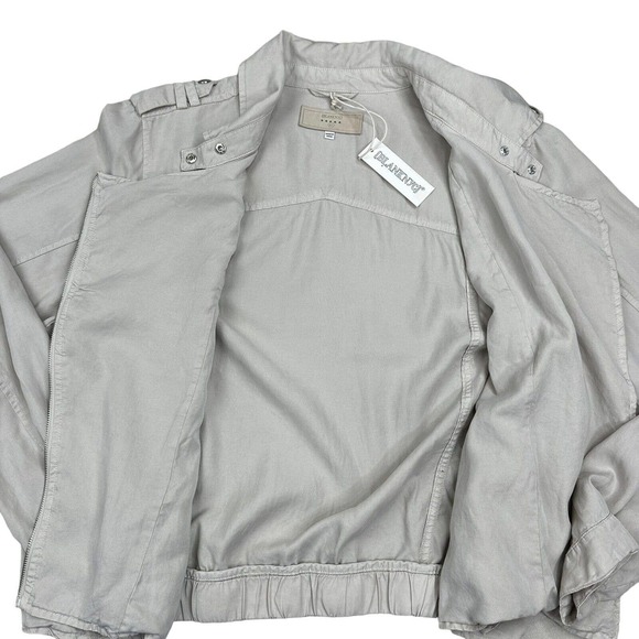 NWOT Anthropologie Blank NYC Breezy Moto Jacket Size XL White Sand Tan - Picture 10 of 13